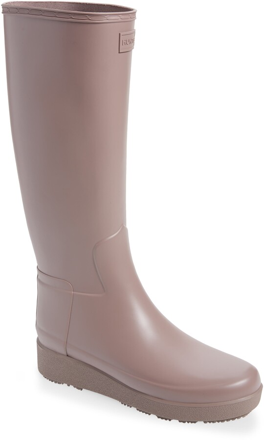 tall wedge rain boots