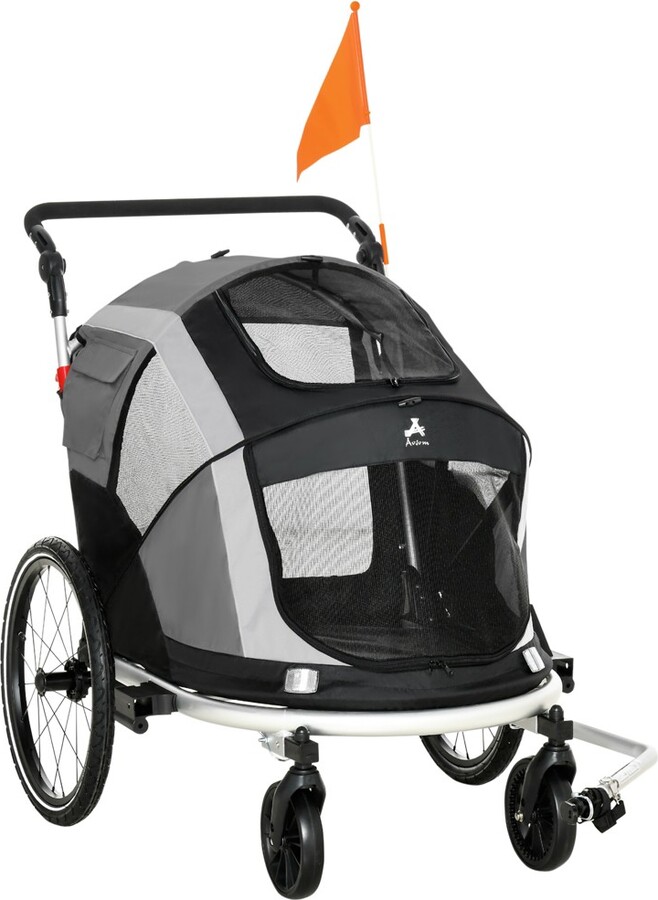 Aosom 2in1 Pet Bike Trailer, Dog Stroller, Small Pet Bicycle Cart
