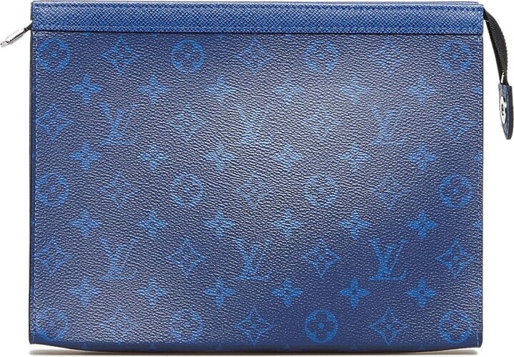 Blue Louis Vuitton Monogram Taigarama Pochette Voyage MM Clutch Bag