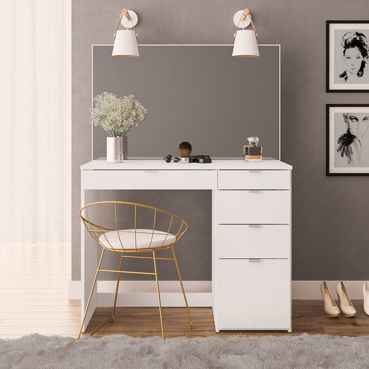 Dunelm Demi 5 Drawer Dressing Table with Mirror White ShopStyle Bedroom