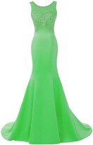 Thumbnail for your product : Solovedress Women's Long Mermaid Prom Dress Beaded Evening Gowns Wedding Dress Bridesmaid(UK 10