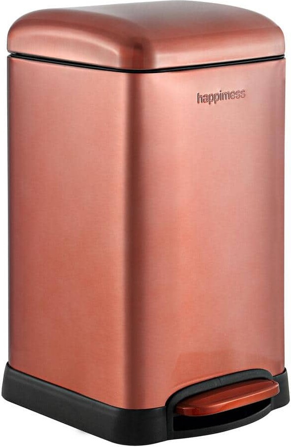 happimess Betty Retro Mini 3.2 Gal. Rose Gold Step-Open Trash Can