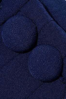 Badgley Mischka Button-detailed Stretch-crepe Dress