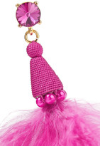 Thumbnail for your product : Oscar de la Renta Feather, Crystal And Bead Earrings