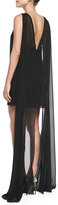 Thumbnail for your product : Milly Vivienne Sleeveless Draped-Back Cocktail Dress