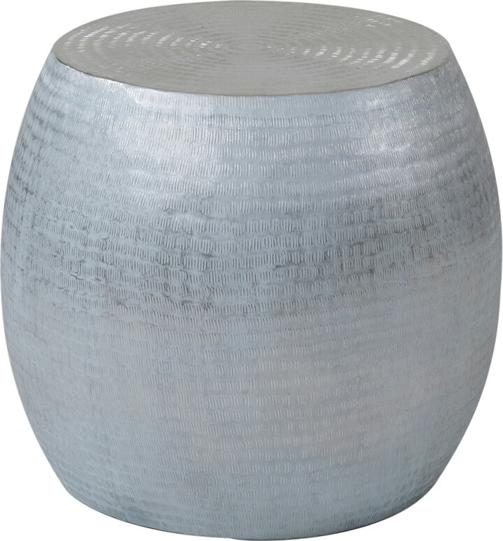 East At Main Melrose Silver Aluminum Round Accent Table