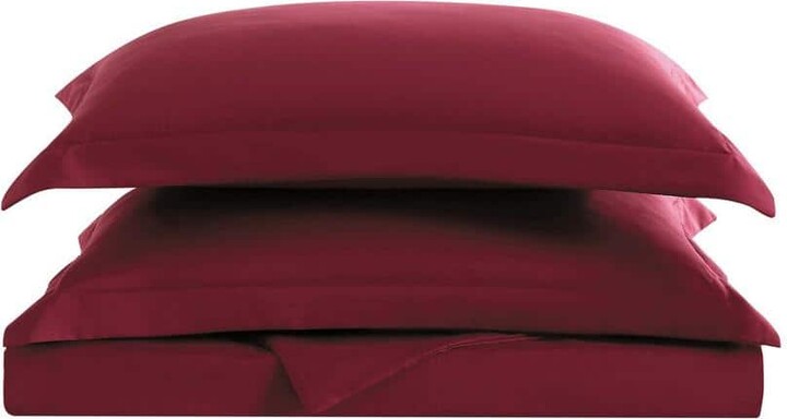 Truly Soft Everyday 4-Piece Full/Queen Removeable Cover Microfiber Comforter Set in Burgundy