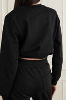 Thumbnail for your product : The Frankie Shop - Vanessa Cropped Cotton-terry Sweatshirt - Black