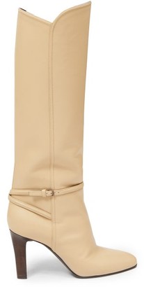 cream leather boots ladies