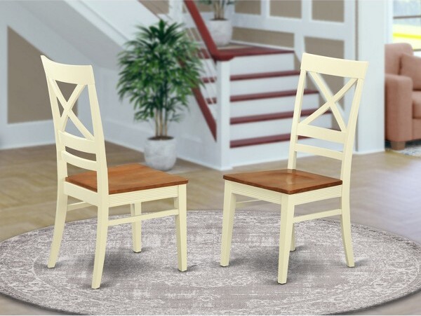 HomeStockQuincyDiningChairsCrossBackWoodenKitchenChairsBlackFinish