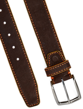 Berge Contrast Stitch Leather Belt