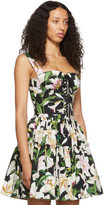 Thumbnail for your product : Dolce & Gabbana Black and Green Lilium Flowers Bustier Tank Top