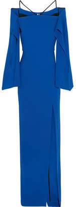 Roland Mouret Cheveley Cold-shoulder Crepe Gown - Royal blue