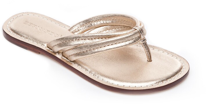 Women's Bernardo Miami Woven Sandal PECAN STEEL Camel Thong Flip Flops Shoes NEW 