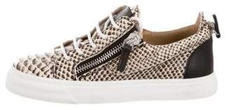 Giuseppe Zanotti Embossed Leather Low Top Sneakers