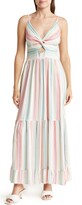 Thumbnail for your product : Angie Stripe Peekaboo Tiered Maxi Dress