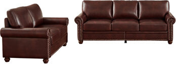 Red Barrel Studio Living Room Sofa With Storage Sofa 2+3 Sectional Burgundy Faux Leather