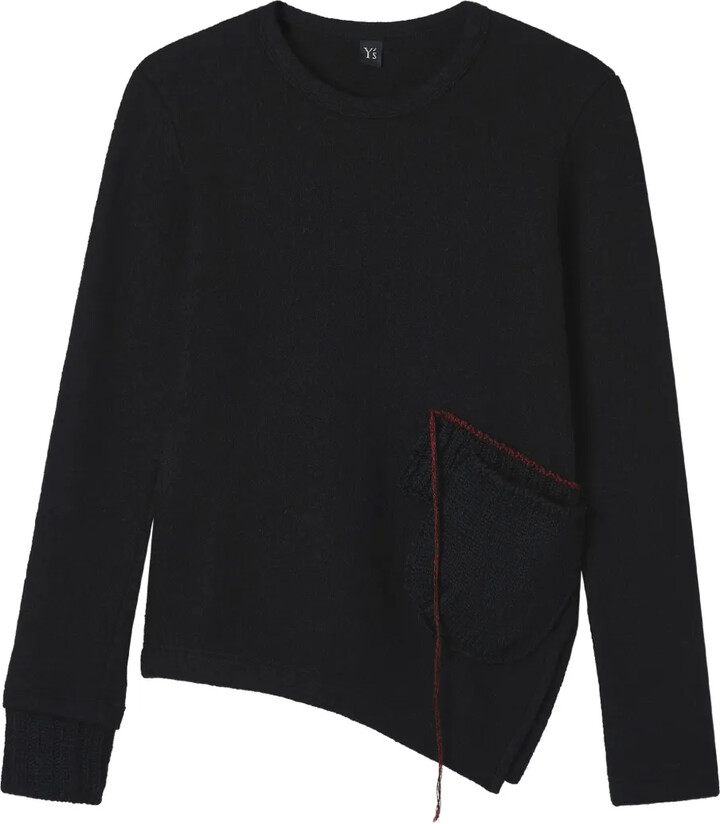 Y's Asymmetric-Pocket Wool Sweater