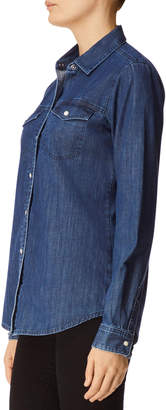 J Brand Perfect Denim Button-Front Long-Sleeve Shirt