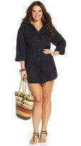 Thumbnail for your product : Dotti Plus Size Button-Front Shirtdress Cover-Up