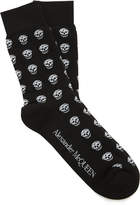 Thumbnail for your product : Alexander McQueen Skull-Print Cotton-Blend Socks