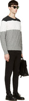 Thumbnail for your product : Moncler Gamme Bleu Gray & Cream Color block Sweater