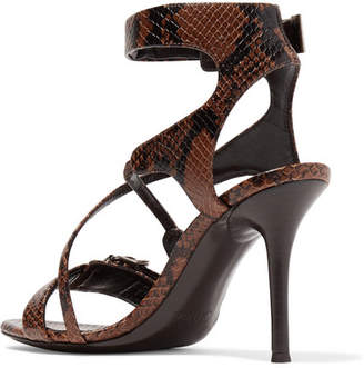 Chloé Scottie Snake-effect Leather Sandals - Snake print