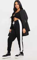 Thumbnail for your product : PrettyLittleThing Petite Black Side Stripe Detail Jogger