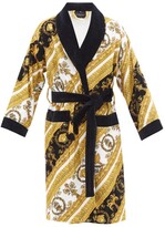 Thumbnail for your product : Versace Baroque-print Cotton Terrycloth Robe - White Gold