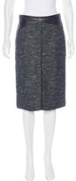 Thumbnail for your product : J. Mendel Leather & Tweed Pencil Skirt