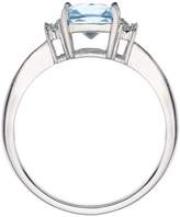 Thumbnail for your product : Love GEM 9 Carat White Gold Diamond-Set Blue Topaz Ring