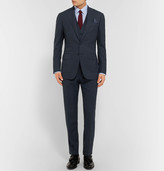 Thumbnail for your product : Thom Sweeney - Storm-Blue Slim-Fit Windowpane-Checked Wool Suit Trousers