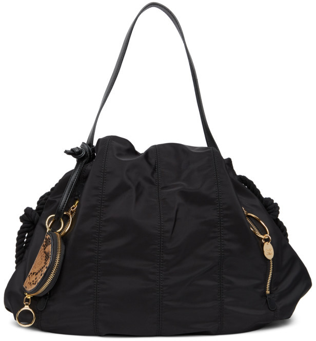 see by chloe flo nylon shoulder bag