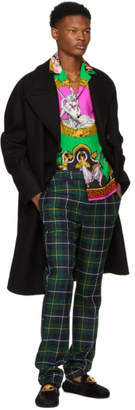 Versace Green Plaid Trousers