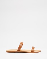 Thumbnail for your product : Atmos & Here Atmos&Here - Women's Brown Flat Sandals - Rebecca Leather Slides - Size 6 at The Iconic