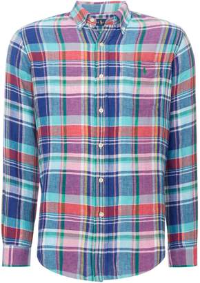 Polo Ralph Lauren Men's Custom Fit Linen Checked Shirt