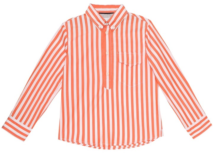 orange and red striped shirt