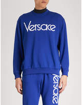 Thumbnail for your product : Versace Logo-embroidered cotton-jersey sweatshirt