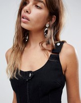 Thumbnail for your product : ASOS DESIGN DESIGN denim pini dress with scoop neck in washed black