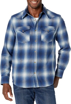 Pendleton Men's Long Sleeve Snap Front Classic Fit Canyon Wool Shirt