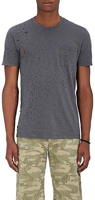 Barneys New York Men's Distressed Cotton T-Shirt - Dark Gray