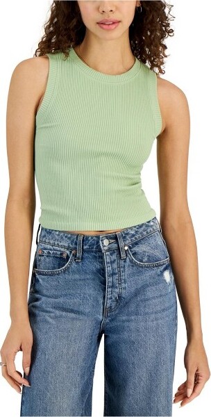 Hippie Rose HippieRoseWomensSeemlessRibbedTankTop,medgreen,Large