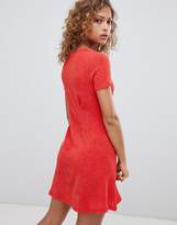 Thumbnail for your product : Pull&Bear button detail mini swing dress in red