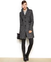 Thumbnail for your product : DKNY Faux-Leather-Trim Wool-Blend Coat
