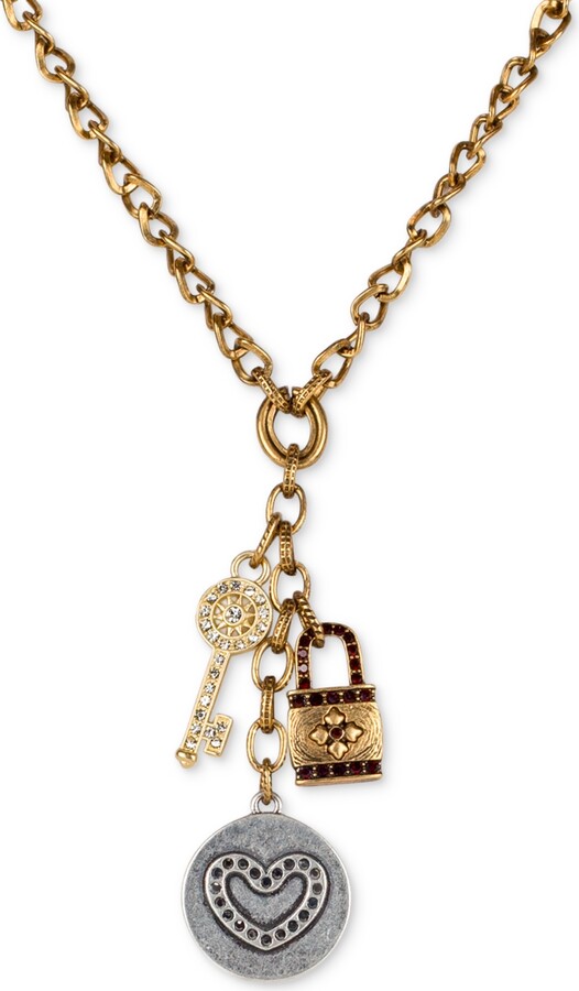 The Heart Series Silver Heart Lock & Key Necklace, FV Jewelry