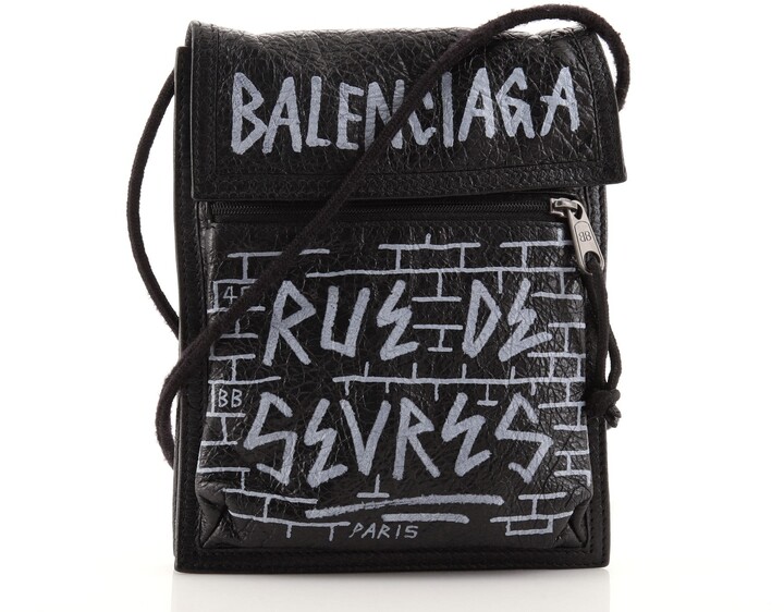 Balenciaga Graffiti Explorer Strap Pouch Leather Mini - ShopStyle Crossbody  Bags