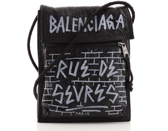 BALENCIAGA CHALK CANVAS BIARRI CROSSBODY BAG