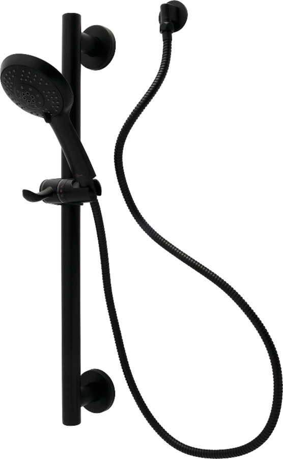 Kingston Brass KAK1540E Made to Match Shower System with Slide/Grab Bar and Hand Shower, Matte Black
