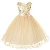 Thumbnail for your product : Live It Style It Girls Sequinned Dress Flower Princess Sleeveless Formal Party Wedding Bridesmaid ((Tag 100cms), )
