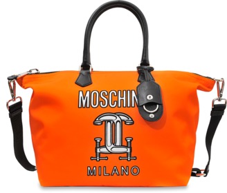 Moschino Printed nylon shopping bag